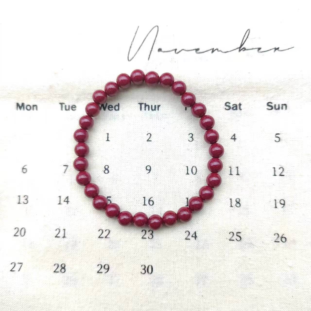 含辰砂工艺品GA001-紫金砂6mm经典圆珠素圈手串