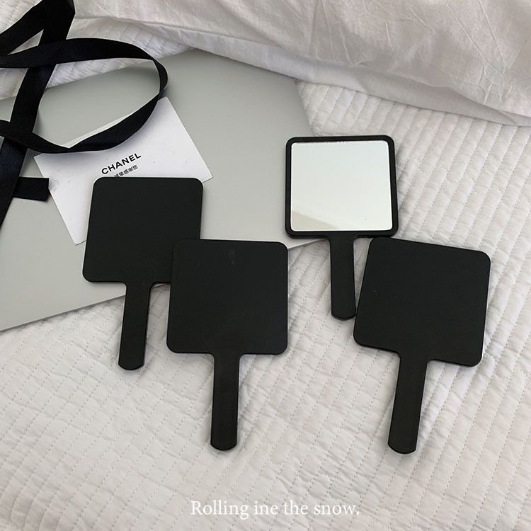 ins风简约手柄镜子高级便捷补妆镜少女心小镜子手持化妆镜子韩国