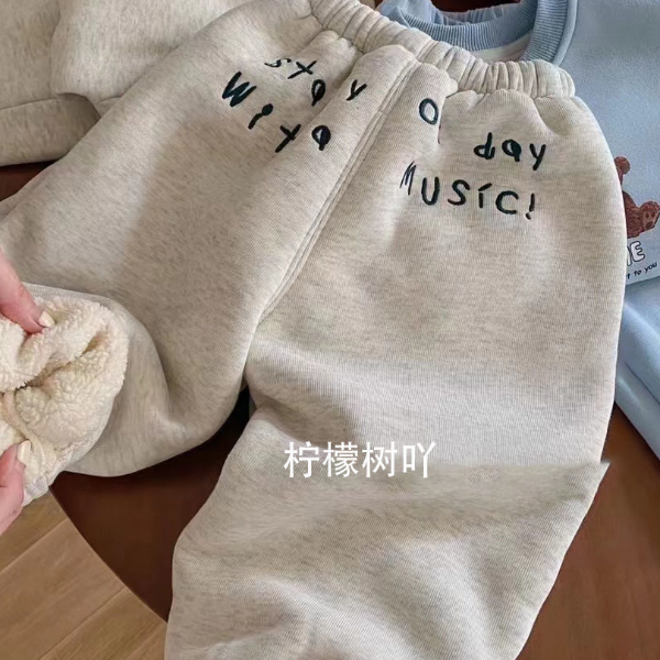 男童加绒裤子一体绒休闲裤2025春秋新款韩系中小童儿童裤子保暖裤