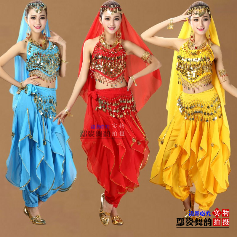 新款成人印度舞演出服服装民族风天竺少女表演服肚兜旋转裤套装