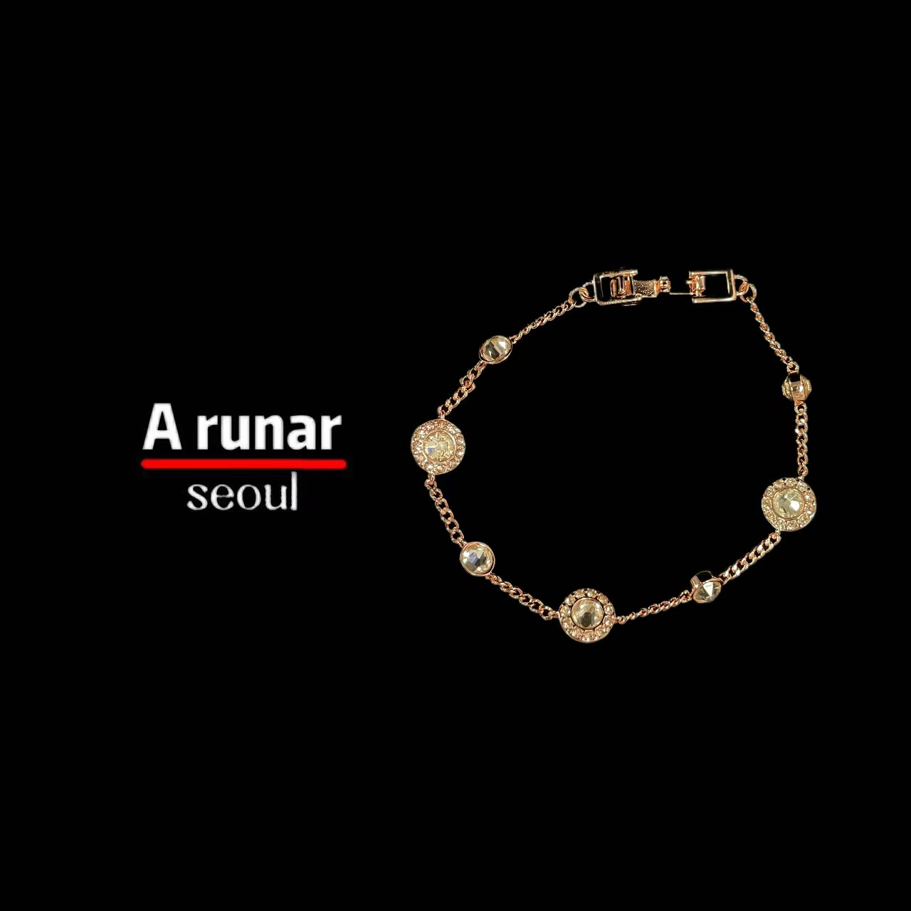 铜合金锆石手链 G【720】闪亮多星星 手链 玫瑰金