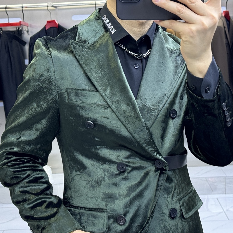 男士新款高品质小西装双排扣百搭潮流时尚韩版