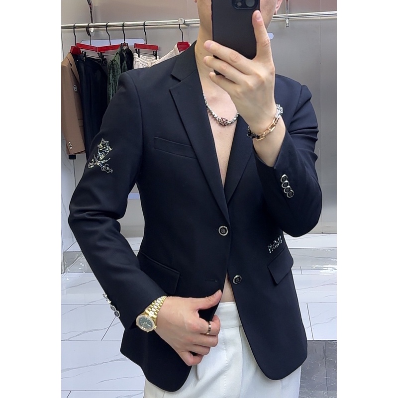 男士高端轻奢小西装秋冬修身时尚休闲百搭外套