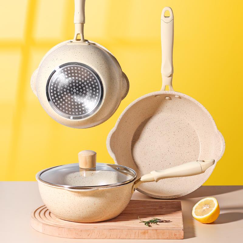 苏泊尔麦饭石不粘锅炒锅平底锅家用炒菜锅燃气灶专用电磁炉小一人