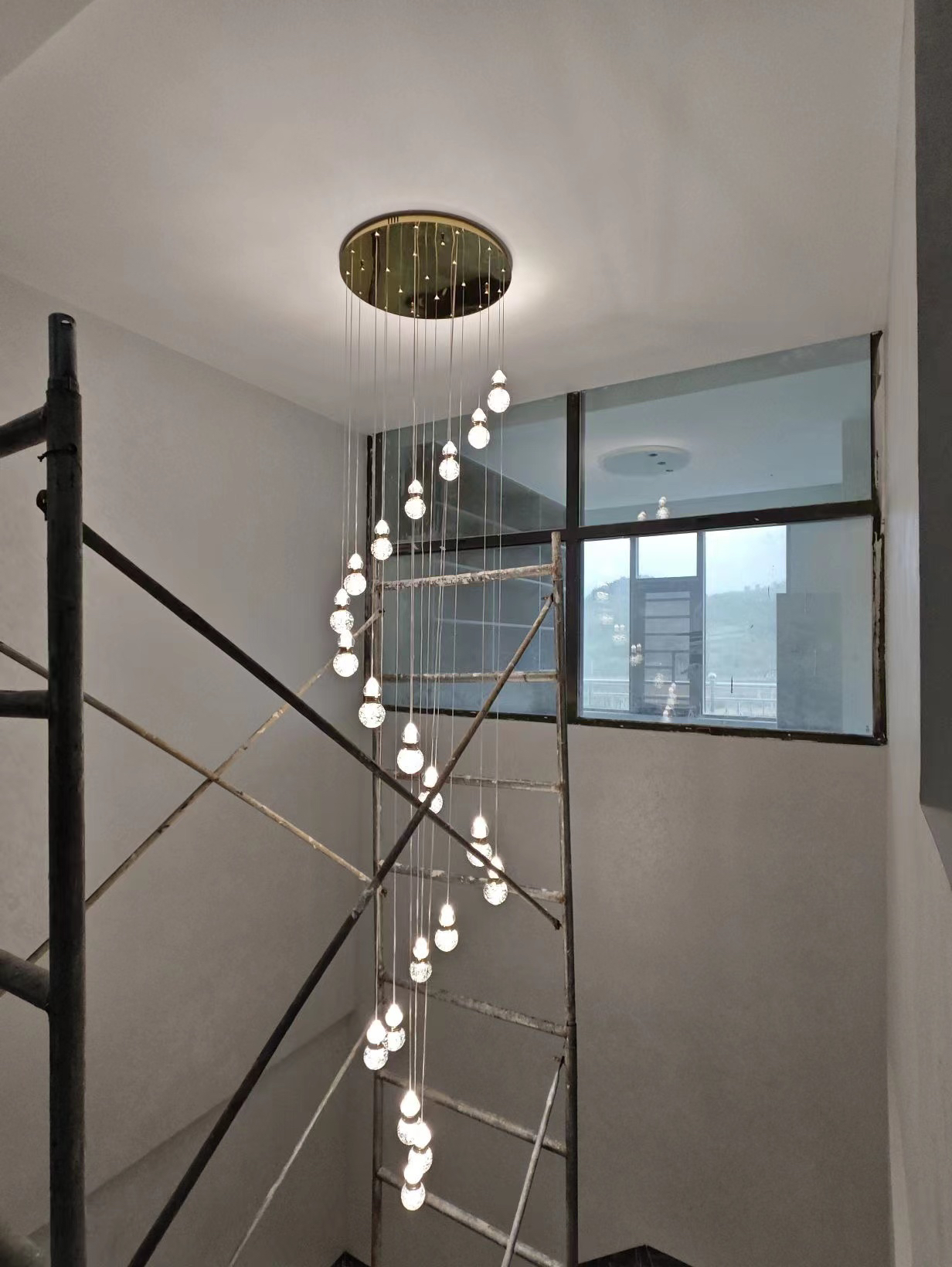 复式楼别墅大吊灯loft旋转楼梯长吊灯挑空轻奢新款葫芦水晶客厅灯