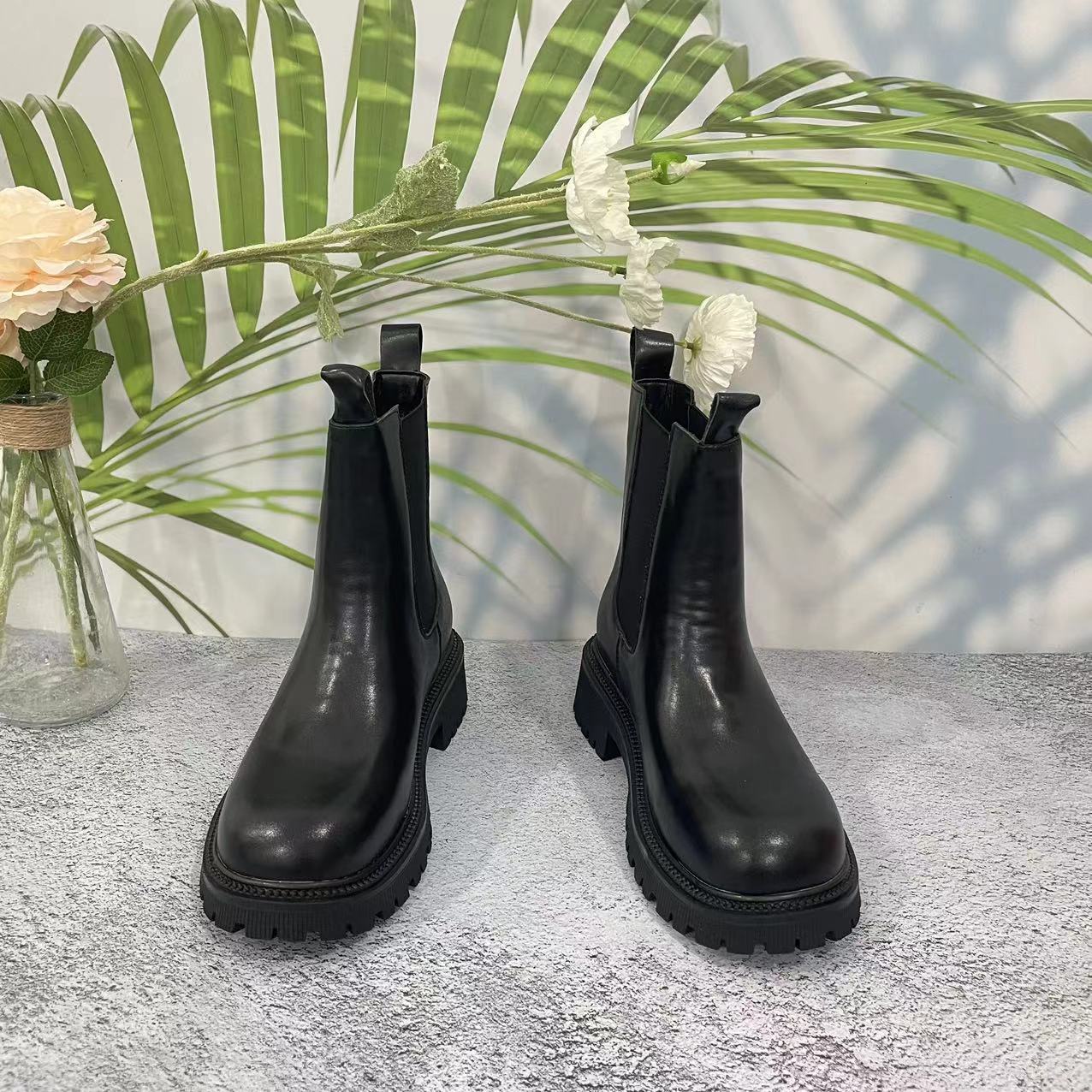 小强家女鞋新款秋冬百搭舒适女单靴（D42-27-1）(668-2)