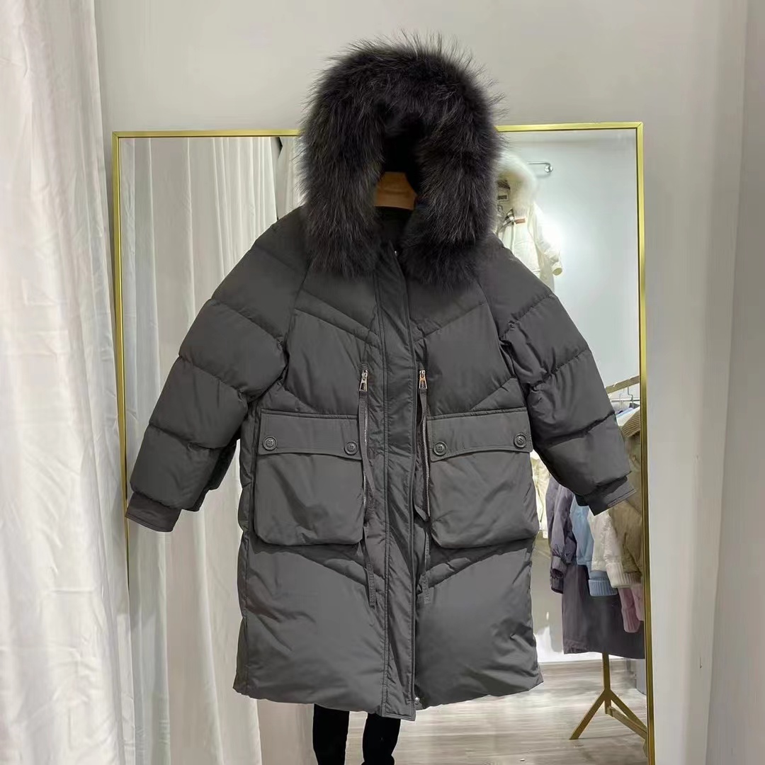 【娜哥推荐】330欧货大毛真毛领高品质女士长款加厚派克服外套