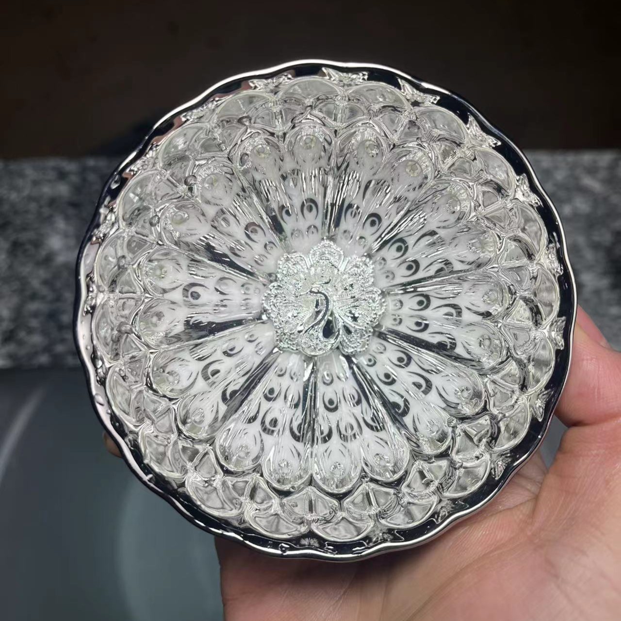 【闪购商品】  冰清玉洁  银凤凰  主人杯 孔雀开屏 鎏银手工
