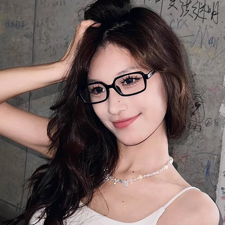 复古小框长方形素颜睛架窄框高级感黑框眼镜女近视可配度数眼镜框