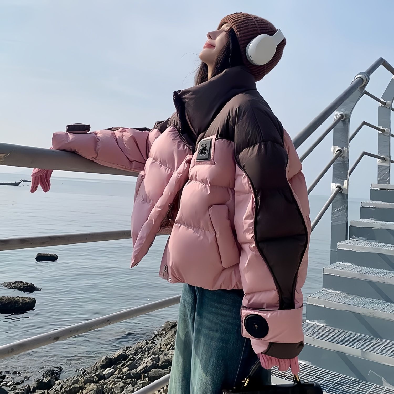 2023新款女冬季韩版时尚洋气短款白鸭绒羽绒服保暖小个子加厚外套