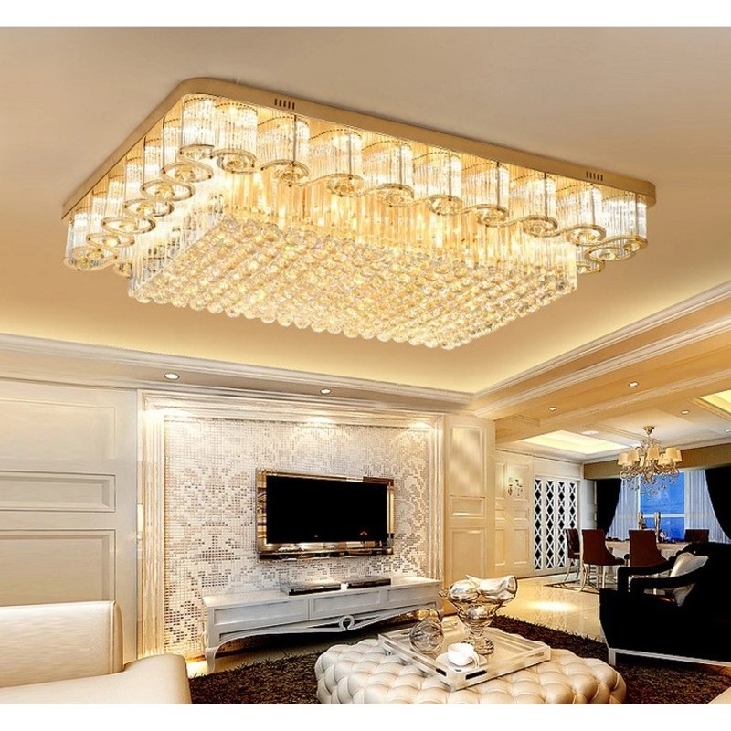水晶灯客厅灯现代简约大气吸顶灯餐厅客厅卧室LED灯欧式别墅大灯
