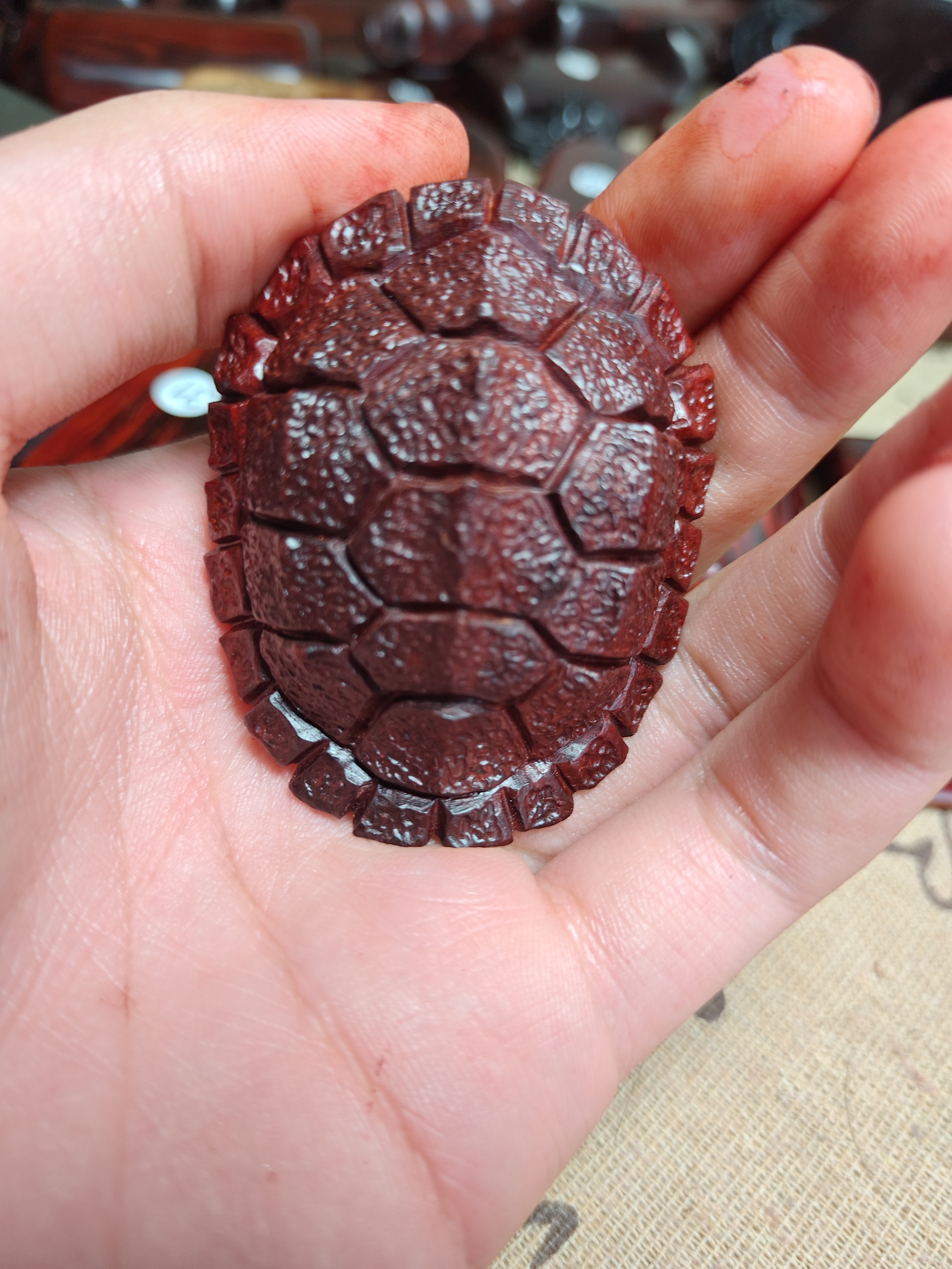 复古印度小叶紫檀木富甲天下手把件男士随身把玩