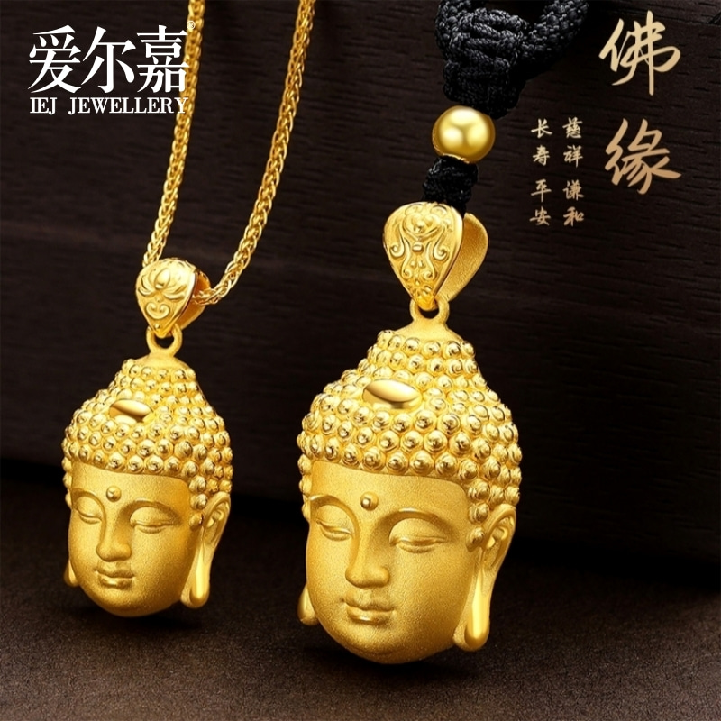【十年金店】投资金足金999佛头纯金佛摆件大气时尚精致送礼