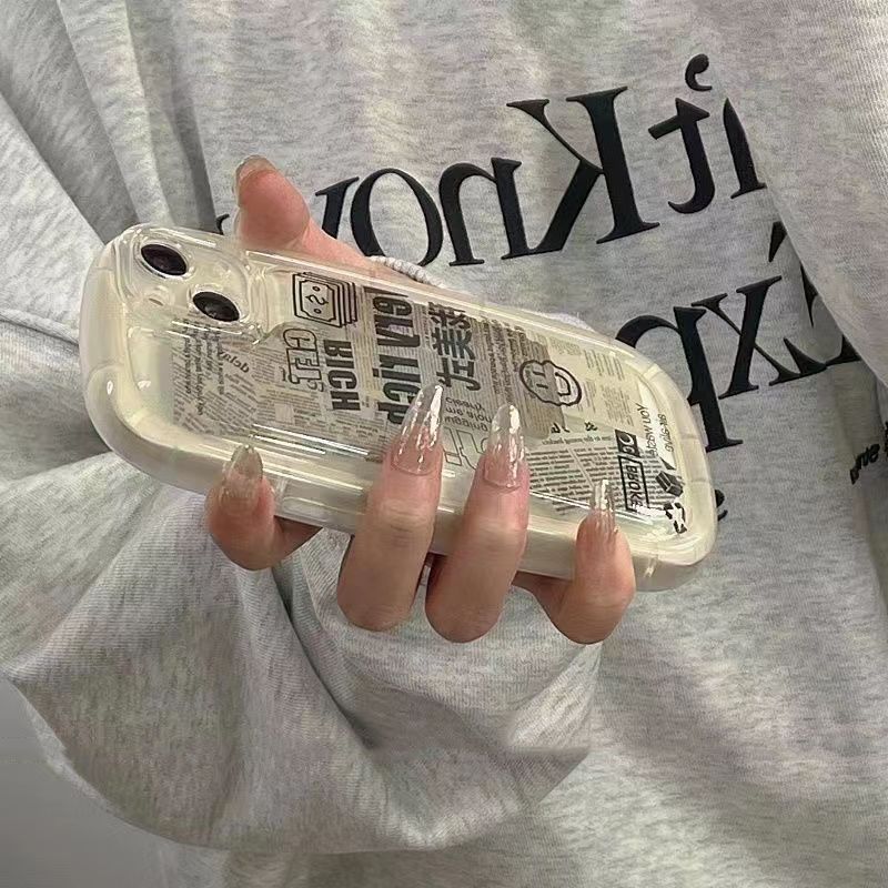 复古报纸我美式适用苹果14pro手机壳iPhone13/12 圆边11/xr全包软