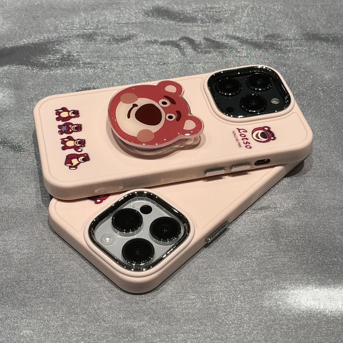 可爱卡通草莓熊支架苹果14手机壳iPhone13Promax新款12创意11软壳