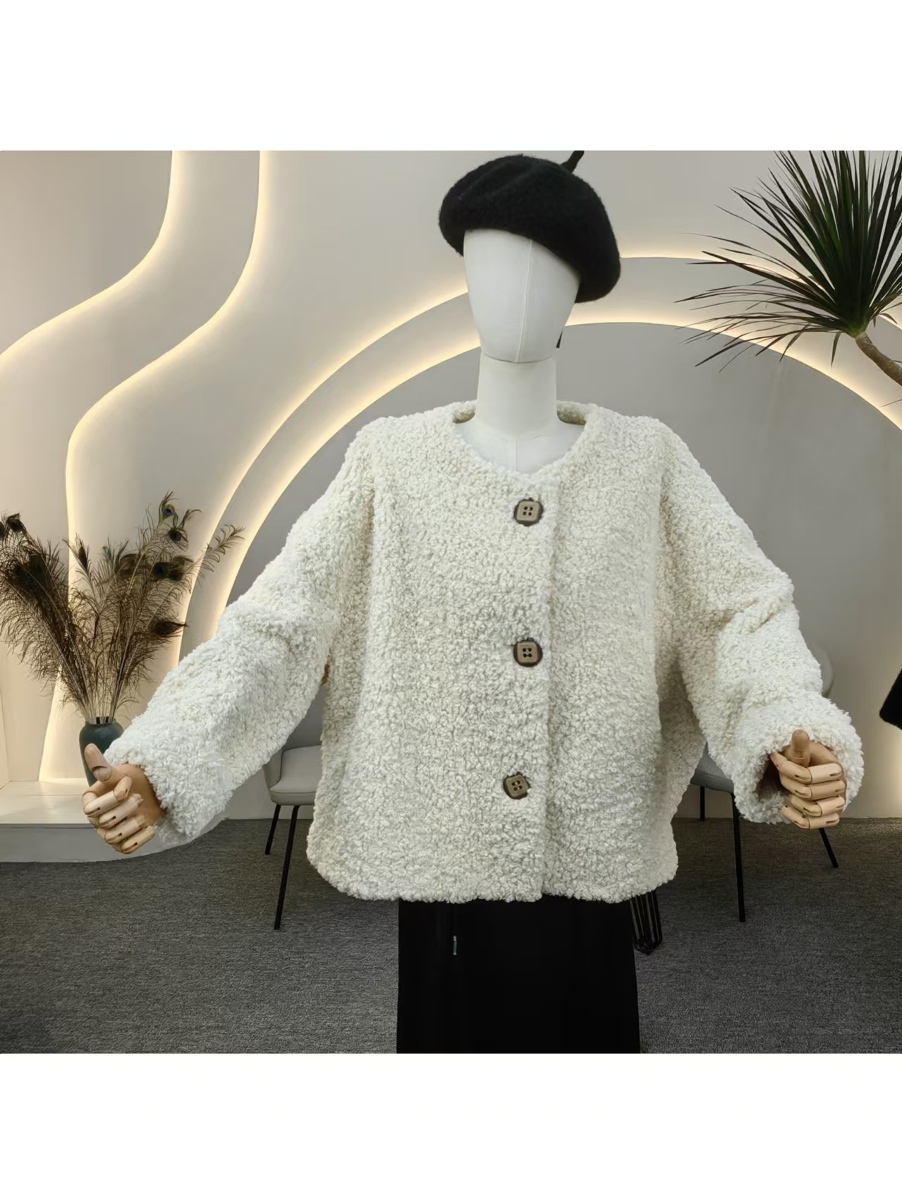 【糖果儿】毛绒女装半西服领时尚百搭韩系穿搭新号开播冰点价短款