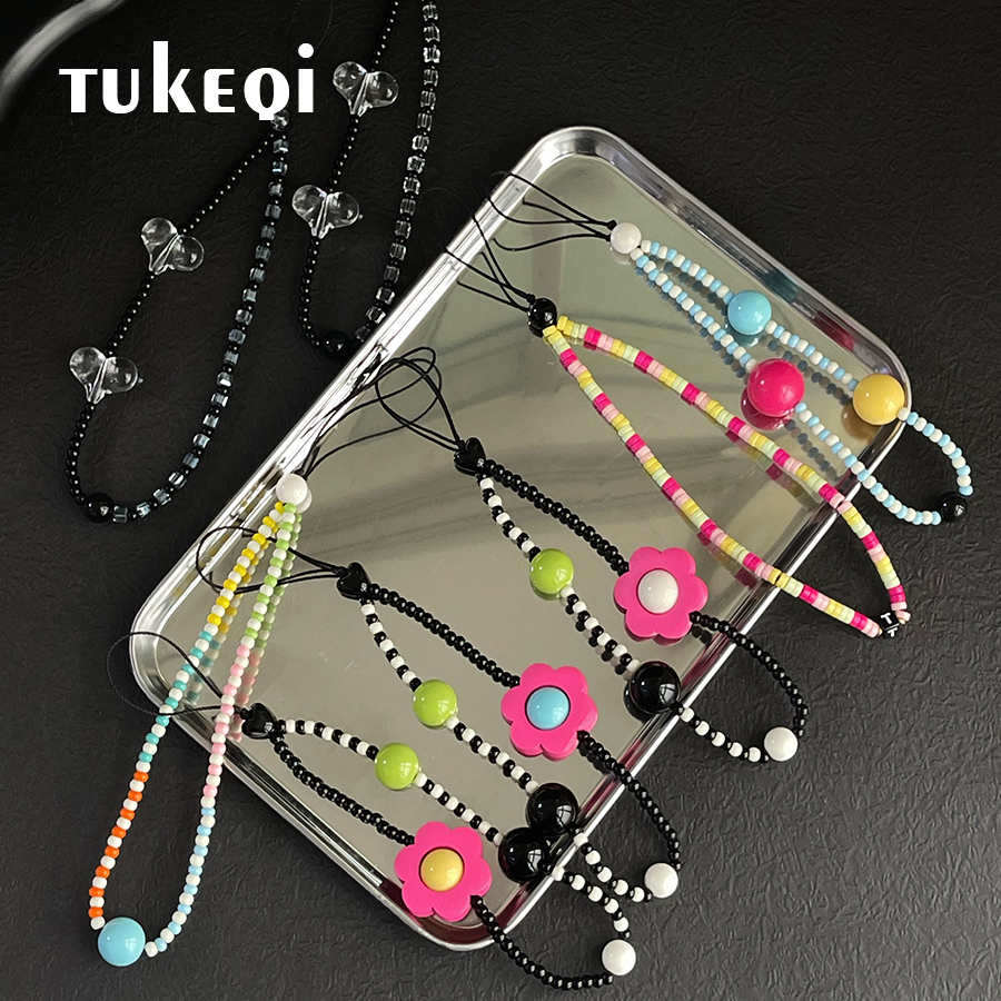 兔可七原创手作串珠挂绳夏日色彩系列手机链相机配链ins同款