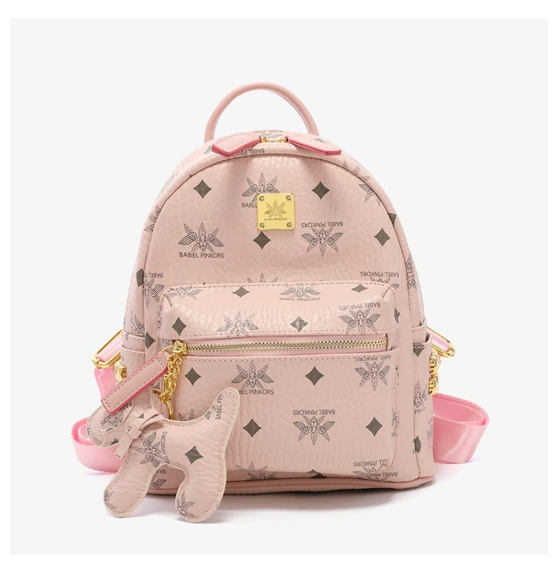 Miss Gail时尚休闲女士印花双肩背包1378BP粉