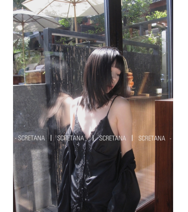 SCRETANA/安娜的秘密繁花蕾丝拼接睡衣家居服三件套