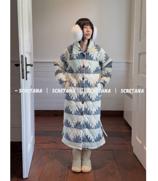SCRETANA/安娜的秘密见山是山系列加绒加厚长袍款家居服