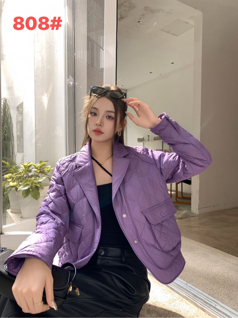 2024秋冬翻领夹克白鸭绒短款休闲气质轻薄羽绒服外套女