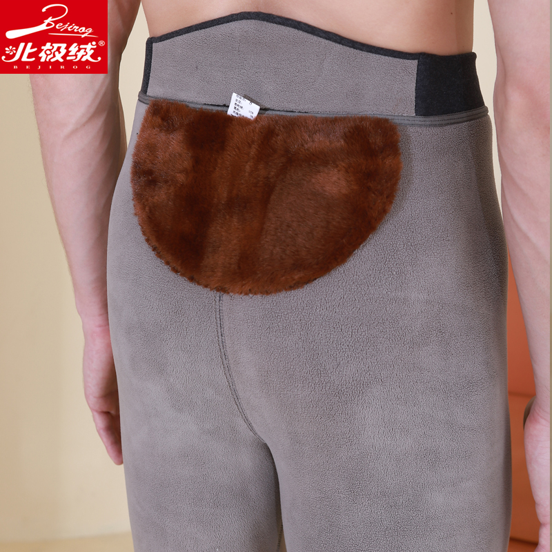 秋冬款高腰保暖裤男加厚加绒棉裤内穿发热大码打底裤护膝护腰绒裤