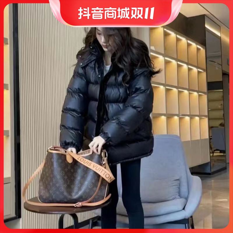 反季羽绒棉服女短款2023秋冬新款韩版宽松连帽加厚保暖棉衣