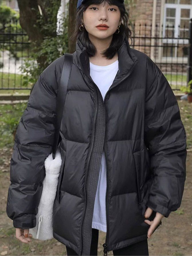 新款羽绒服特大码300斤胖MM加厚羽绒服2023秋冬宽松保暖立领面