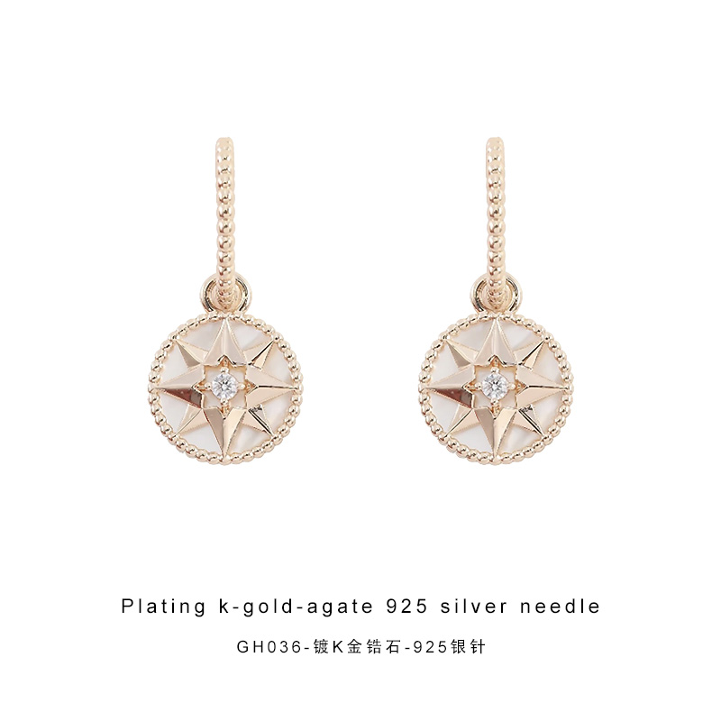  CNC精工耳钉 精致百搭高级感星盘耳钉GH036