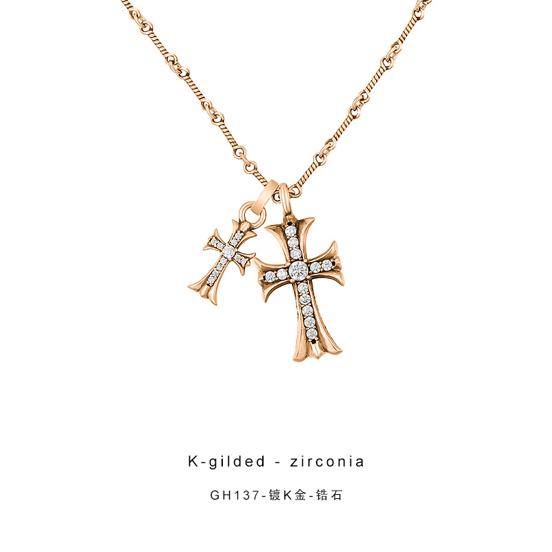 经典十字架百搭高级感毛衣链GH137