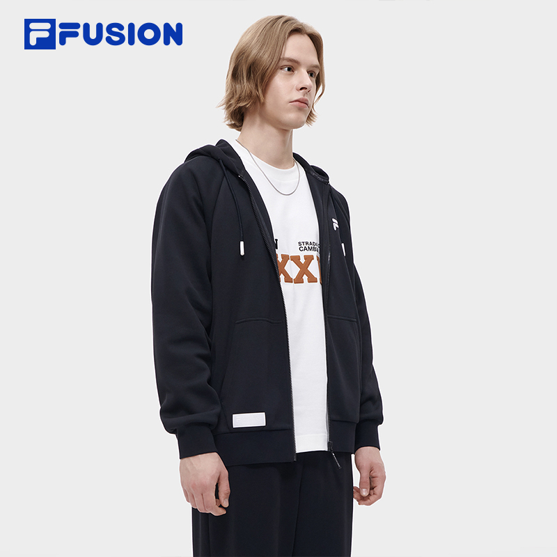 FILA/斐乐潮牌秋季新款男女连帽外套运动宽松针织上衣T11M335501