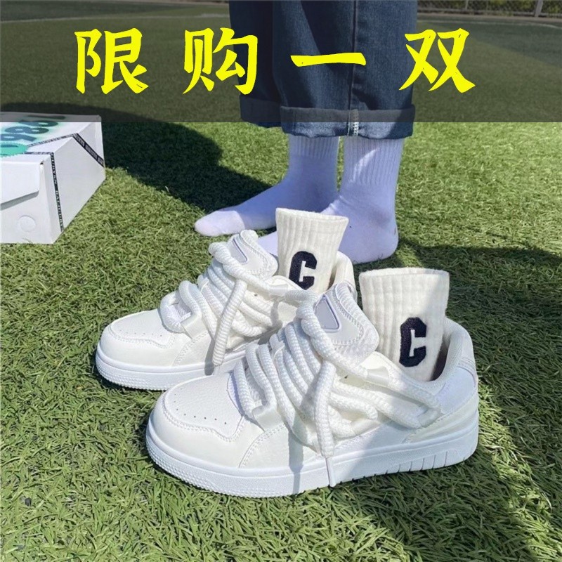 达芙妮沿荐高颜值脏辫设计感板鞋小白鞋女2023年夏季新款百搭潮流