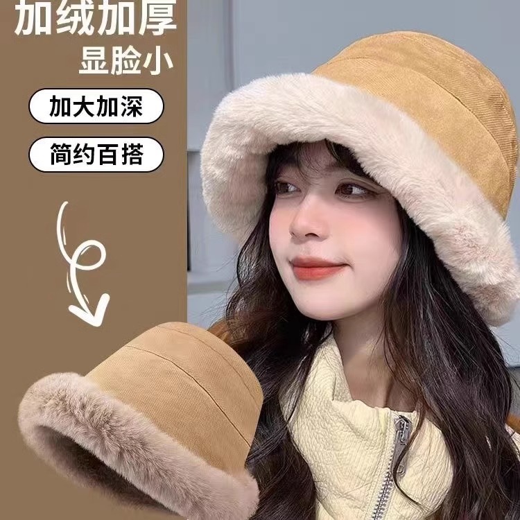 蒙古帽秋冬百搭仿麂皮加绒仿羊羔毛加厚渔夫帽休闲保暖时尚遮耳帽