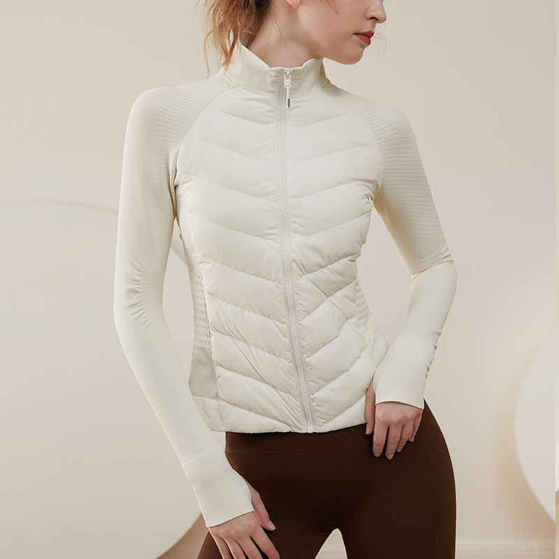 轻薄运动打底羽绒服女防风秋冬季保暖外套跑步瑜伽服健身上衣