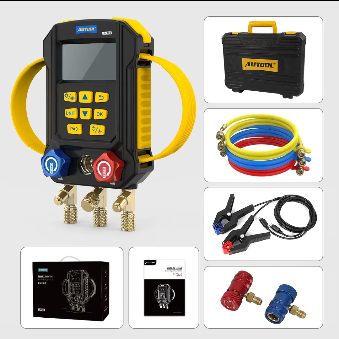 AUTOOL 加氟冷媒 LM160智能冷媒加氟表 真空压力表 加氟仪器