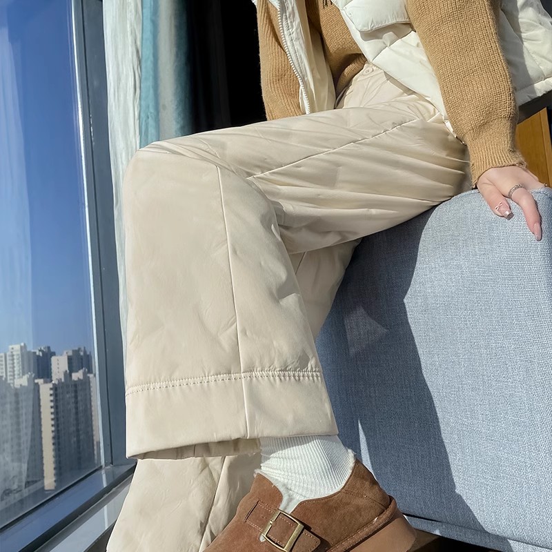 羽绒裤女冬季外穿小个子2025新款宽松加厚防寒羽绒大棉裤防风防寒