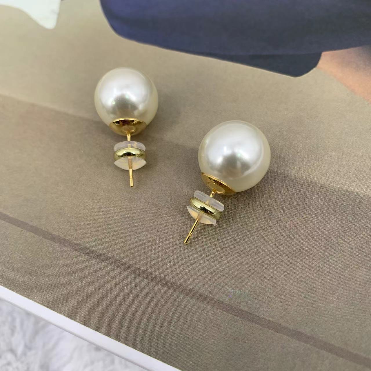 合金耳饰 9171号25418#百搭极简气质珠珠耳钉耳环 14mm（预）