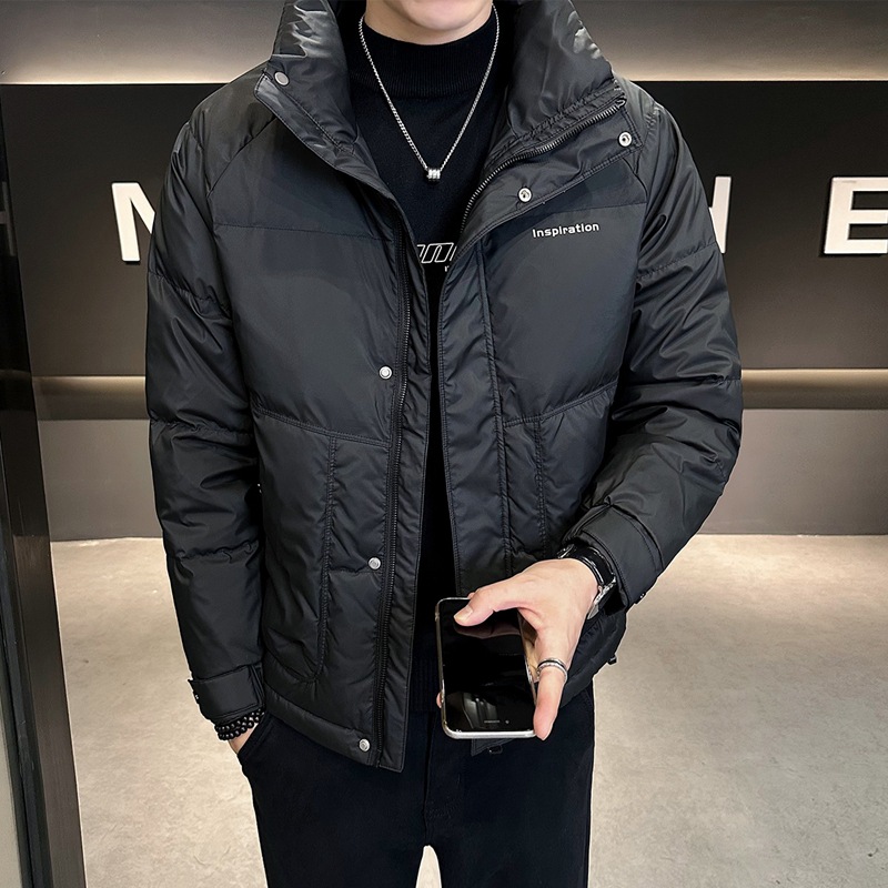 波司登羽绒服男式2023冬季新款男装外套短款立领白鸭绒加厚保暖外