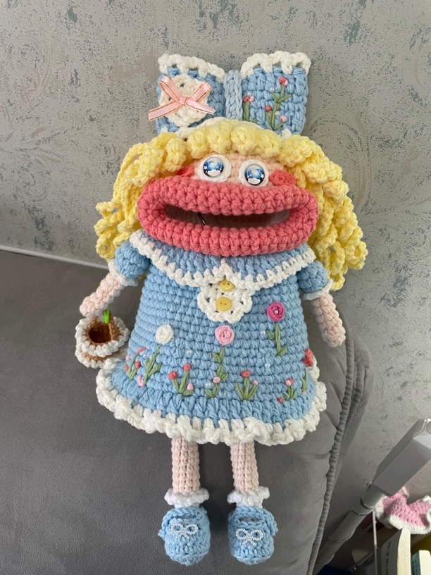 香肠嘴手机包手工钩织创意大嘴包丑萌斜挎包双肩包