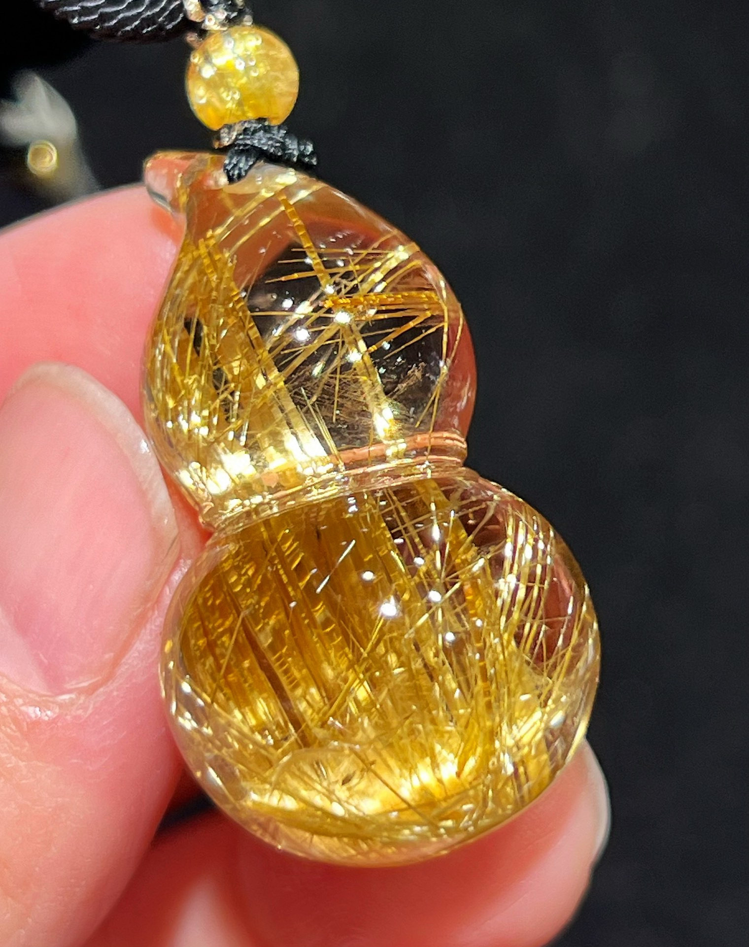 天然钛晶葫芦吊坠