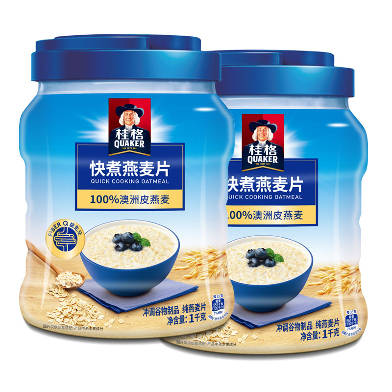 小扬哥甄选}桂格快煮燕麦片1000g*1罐装冲饮谷物原味煮食营养燕麦