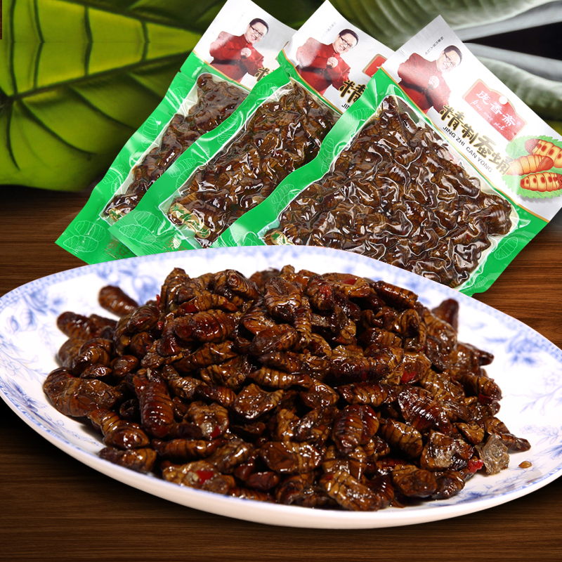 小扬哥甄选}庞香斋五香蚕蛹开袋即食水煮微辣香酥脆蚕蛹山东特产
