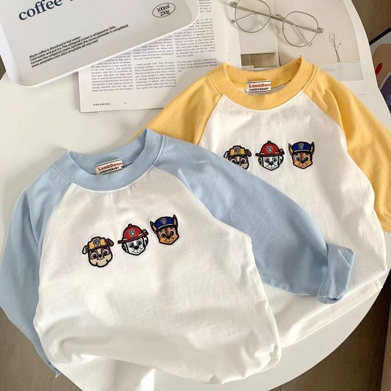 冬季爆款巴拉推荐男童长袖恤 可爱打底衫~宝宝秋季新款插肩袖卡通