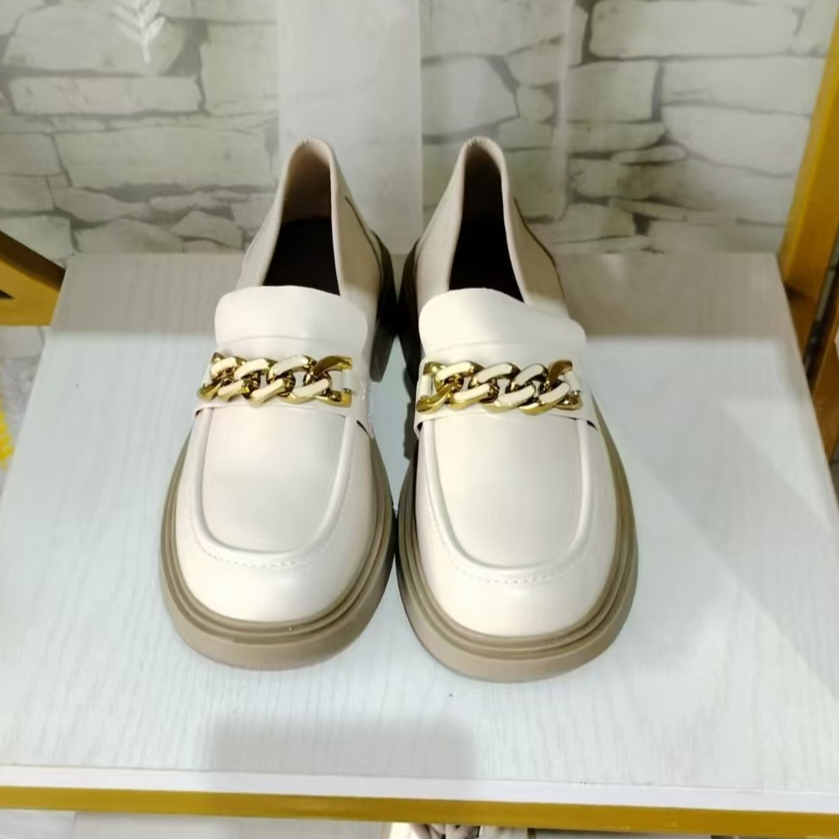 圆头女单鞋乐福鞋百搭