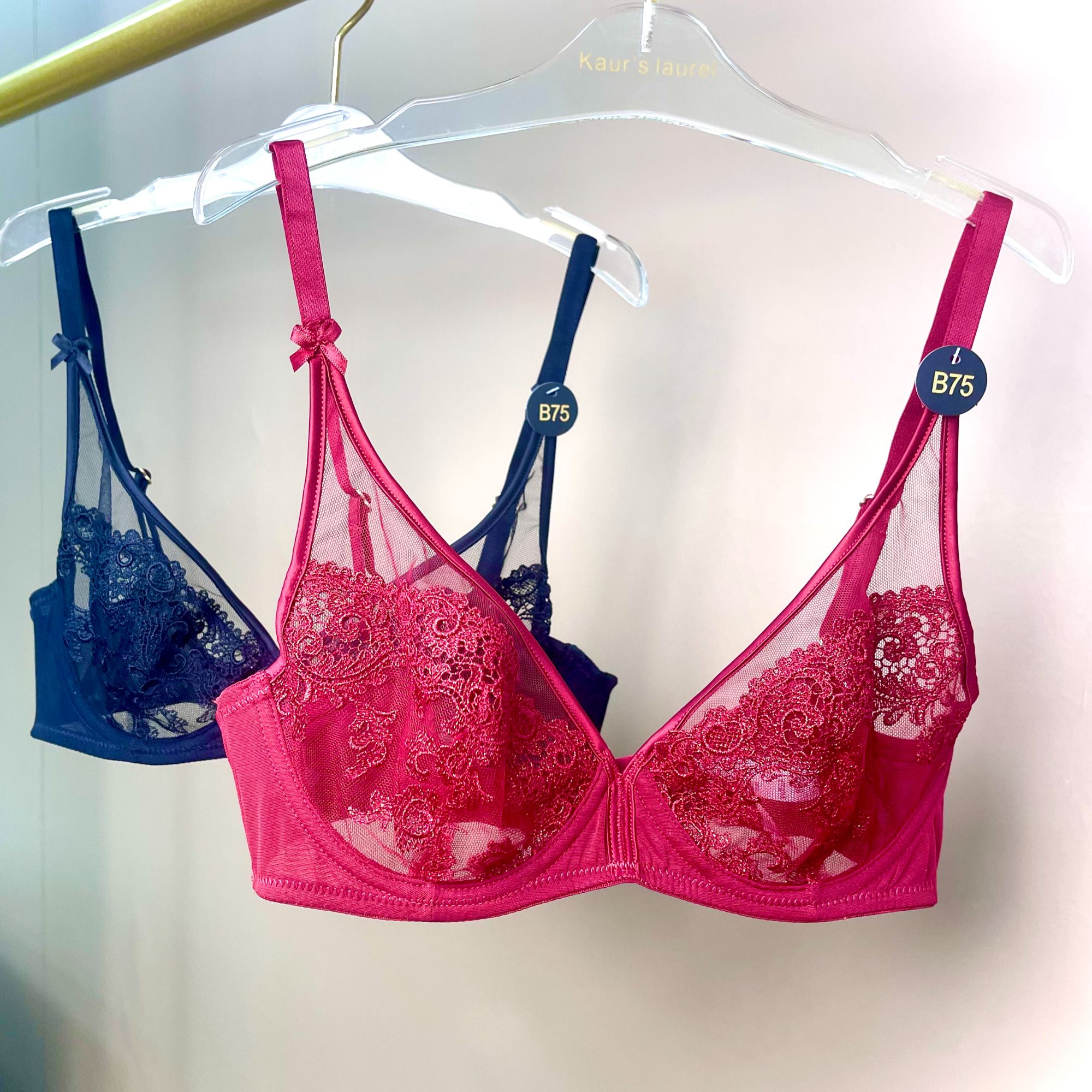 KL9044 透气法式刺绣蕾丝性感女士薄款大胸显小内衣显瘦文胸