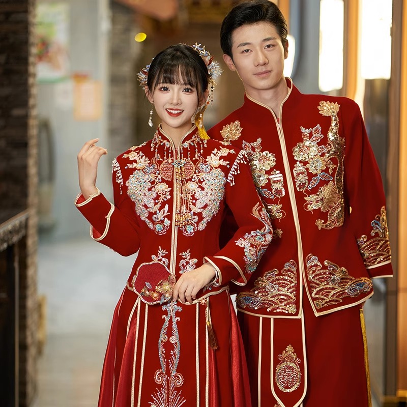 丝绒秀禾服新娘2025新款爆款服装结婚敬酒服显瘦高级中式嫁衣婚服