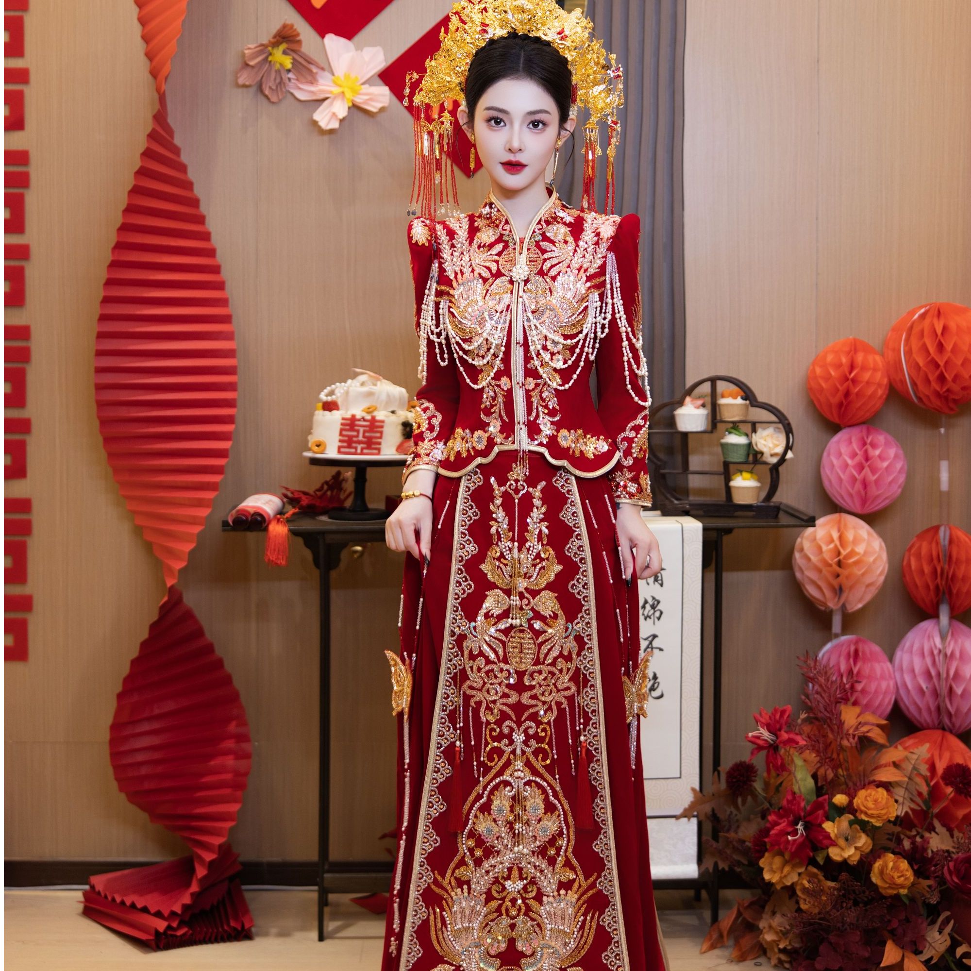 秀禾服婚服2025新款新娘结婚中式礼服装嫁衣出阁出嫁高端重工爆款