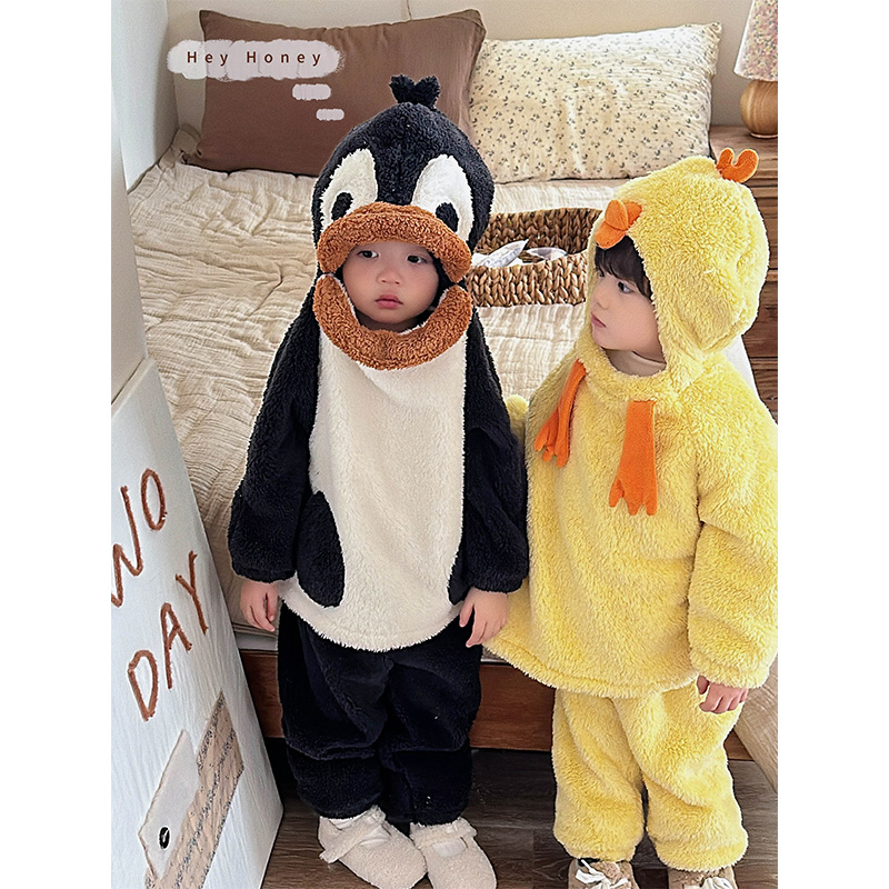 现货【嘿甜心】冬季儿童可爱家居服套装-91019