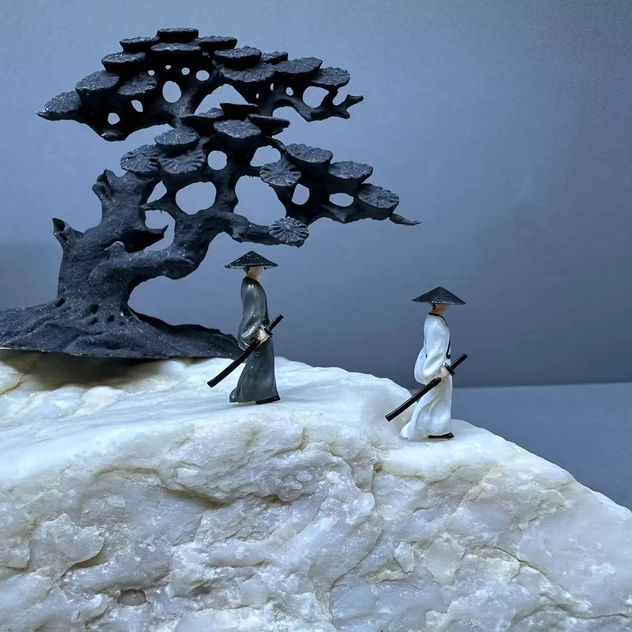 剑客侠客——7树脂小摆件微景观奇石沙盘假山置景装饰摆盘满20包邮