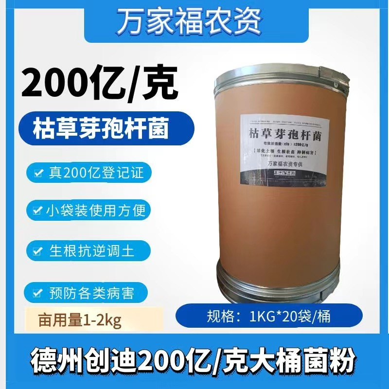 菌肥200亿枯草芽孢杆菌德州创迪生根调土防死棵